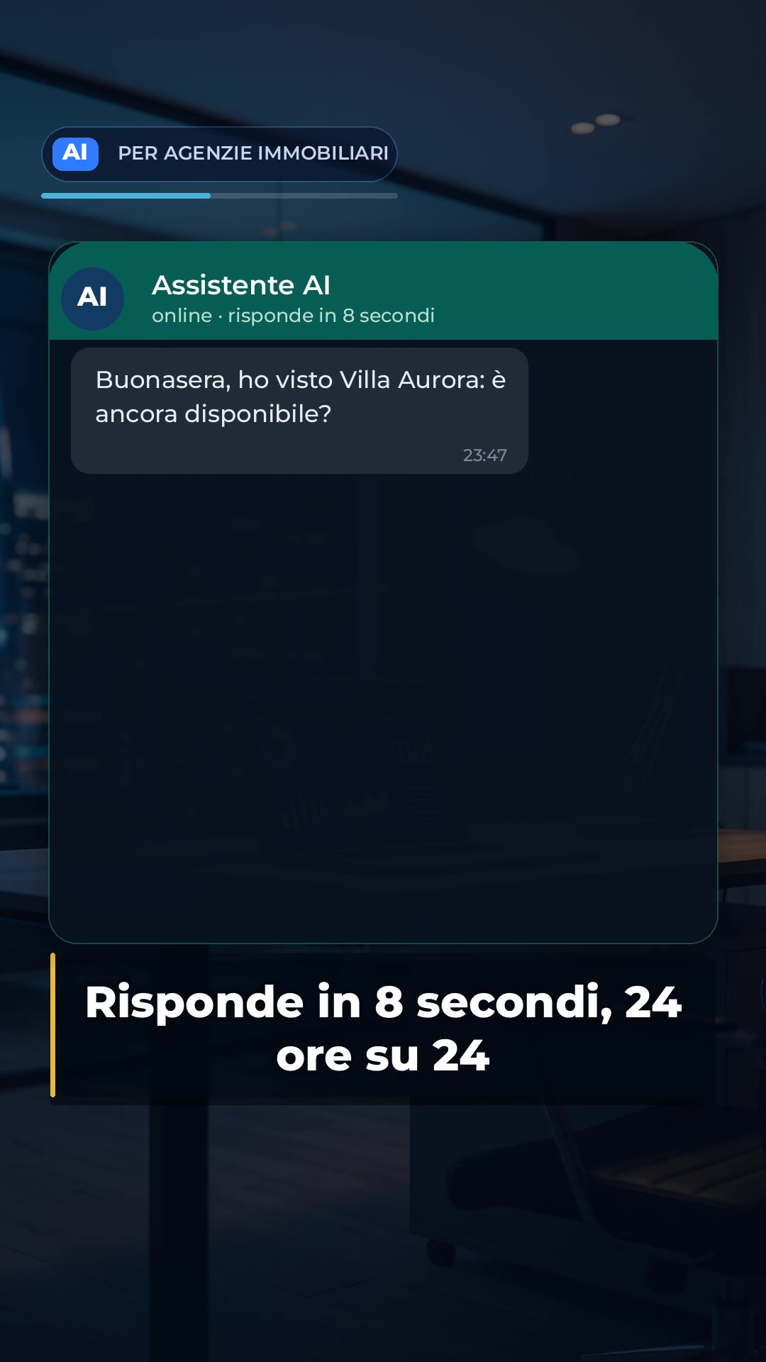 Conversazione WhatsApp gestita dall'assistente AI di notte